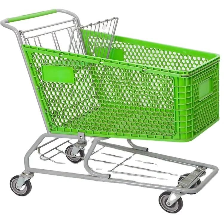 American Plastic 180L Supermarket Shopping Cart Versatile Plastic Trolley for Daily Use