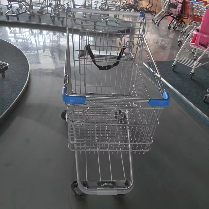 American Style 150L Supermarket Model Trolley with Custom Logo Printing Low Price Shopping Cart for Supermarket