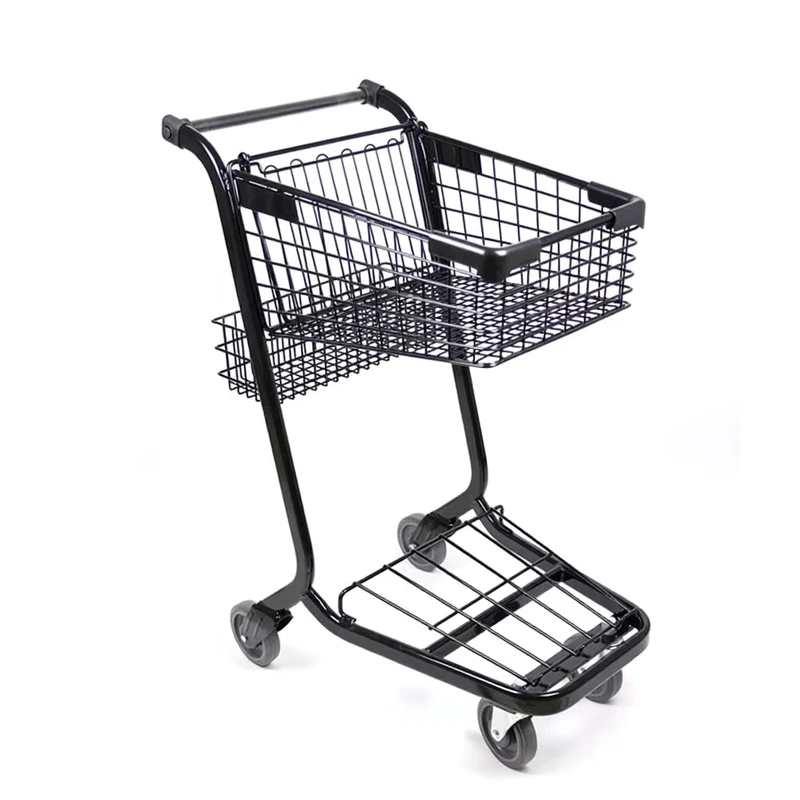 American Style Cart 45L Single Basket Small Shopping Push Cart for Supermarkets Grocery Stores