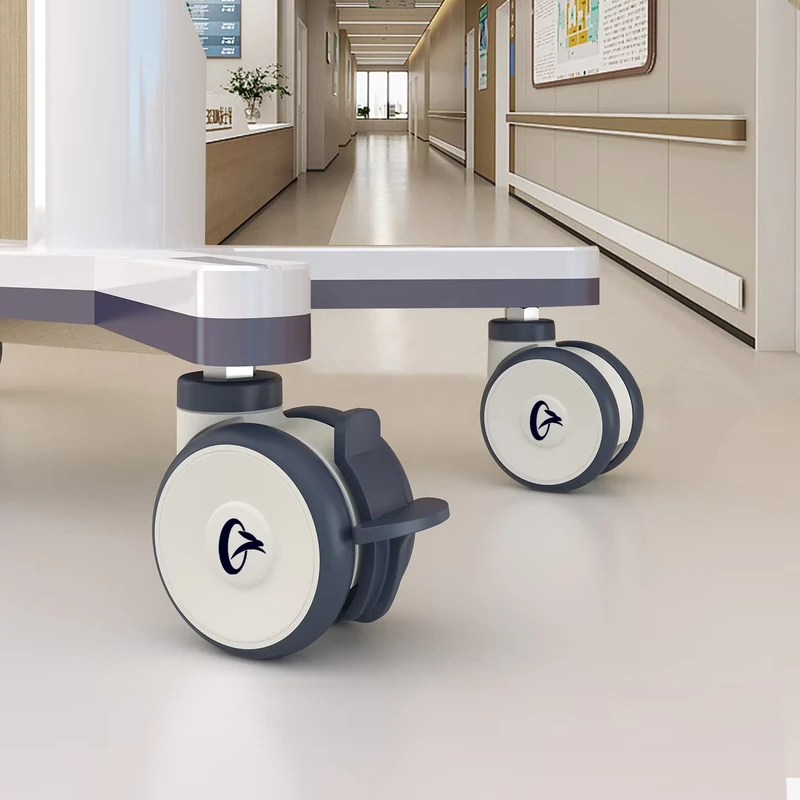 Anti twist 50 mm 65 mm 75 mm Twin Wheel Mute Castor Medical Grade Caster Bolt Plug Plate Mount Trolley Wheels with Break
