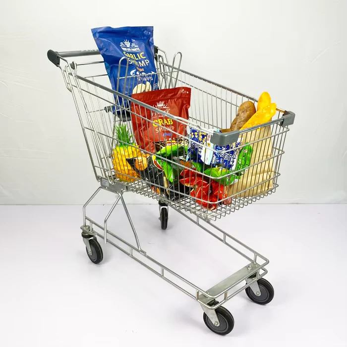Australian Style 150L Steel Supermarket Store Shopping Trolley with 4 Wheels