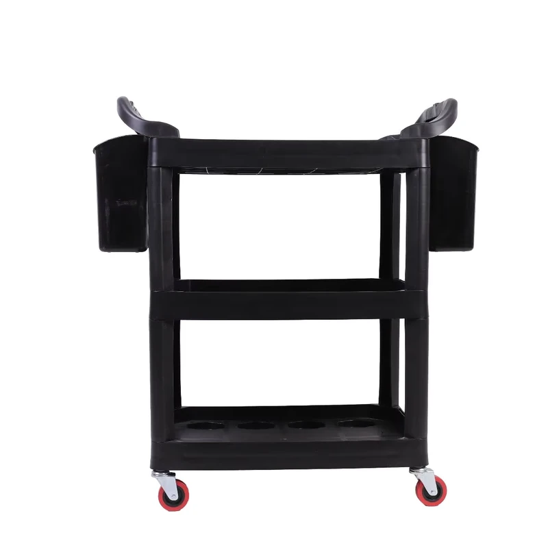 Auto Detailing Beauty Trolley Car Wash 3 Shelf Tool Cart With Bucket and Hook