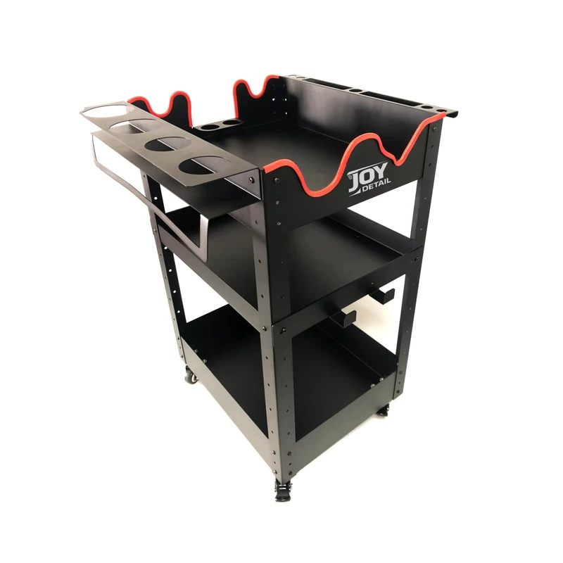 Auto Detailing Iron Trolley Cart Car Care Garage Holder 3 Tier Rolling Cart for Car Cleaning