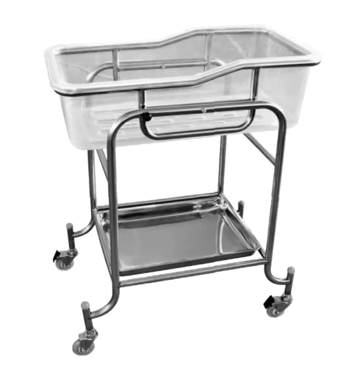 BC 534 Stainless Steel Mobile Medical Cot Hospital Furniture Newborn Infant Baby Trolley Cart Infants Beds 1