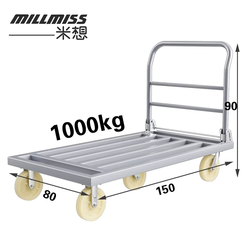 BC 589 Foldable Transport Trolley 5 Wheels Cart Shopping 1000kg Platform Trolley Courier Delivery Trolley Hand Carts Trolleys
