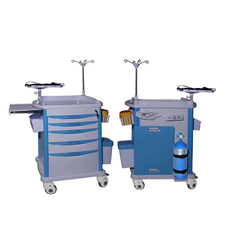 BT EYN10 Hospital Furniture ABS Emergency Drugs Equipment Medical Cash Cart Trolley with 100kg Capacity Silent Wheels