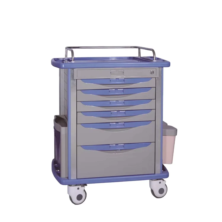 BT-MY001 Hospital Furniture Mobile ABS Medical Medicine Trolley Clinic Hand Cart with Lockable Wheels