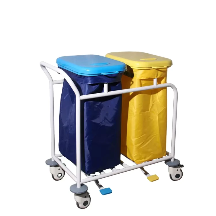 BT SLT008 Hospital Medical Mobile Steel Metal Dressing Trolley Laundry Cart Hamper Soiled Linen Bag Linen Trolley