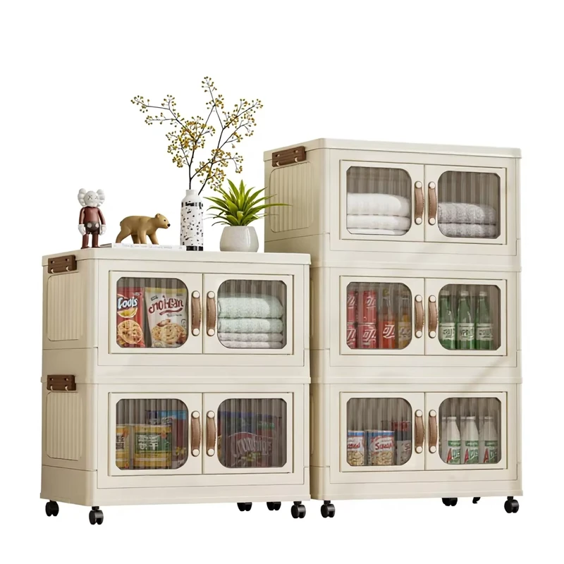 Baby Safe Foldable Toy Storage Cabinet Food Grade PP Stackable Storage Containers for Kids Room