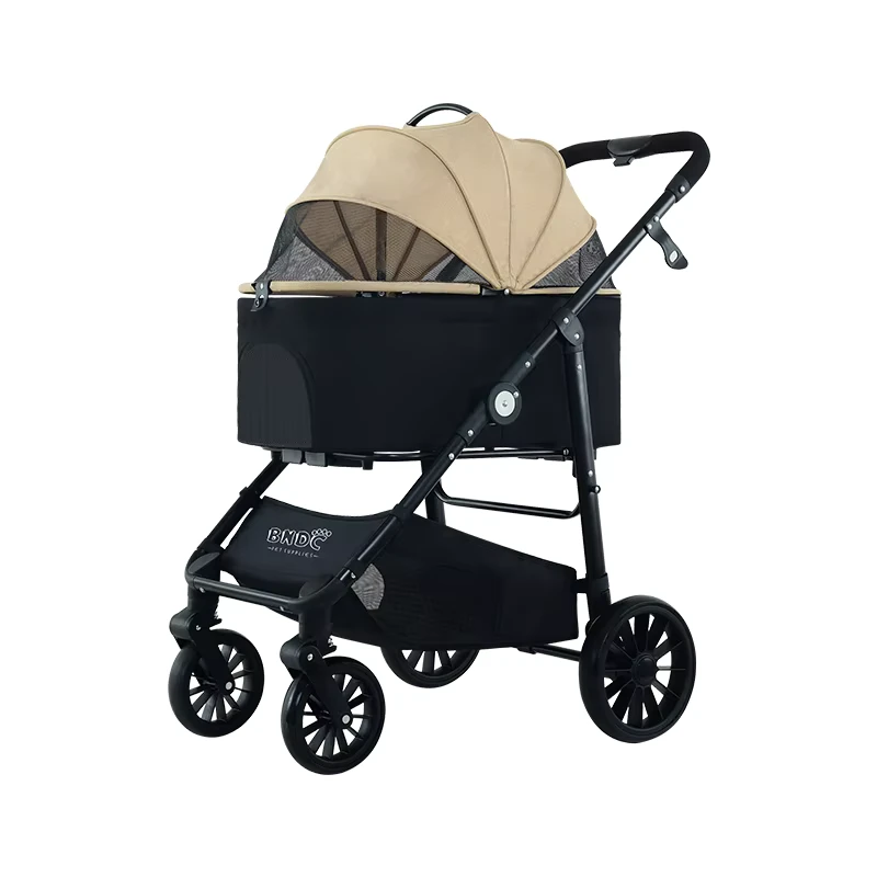Backpack Cage Trolley Carrier for Small Dogs Raincover Jogging Multi directional Steel Oxford Shock Absorption
