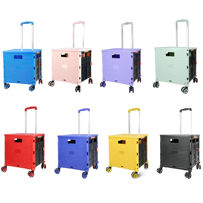 Baoyu Factory Collapsible Shopping Trolley Luggage Wheel Grocery Trolley Shopping Cart with Seat