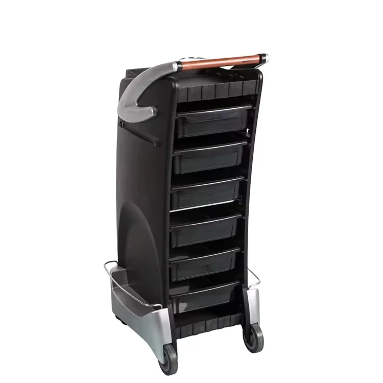 Barber Salon Cart Black Rolling Trolley Hairdressing Salon Trolleys