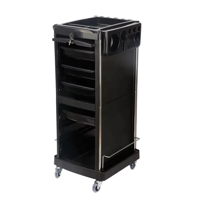 Barber Shop Beauty Salon Trolley Cart Mobile Salon Storage Organizer with Wheels Multi Tier Equipment Rack Stylist Tools