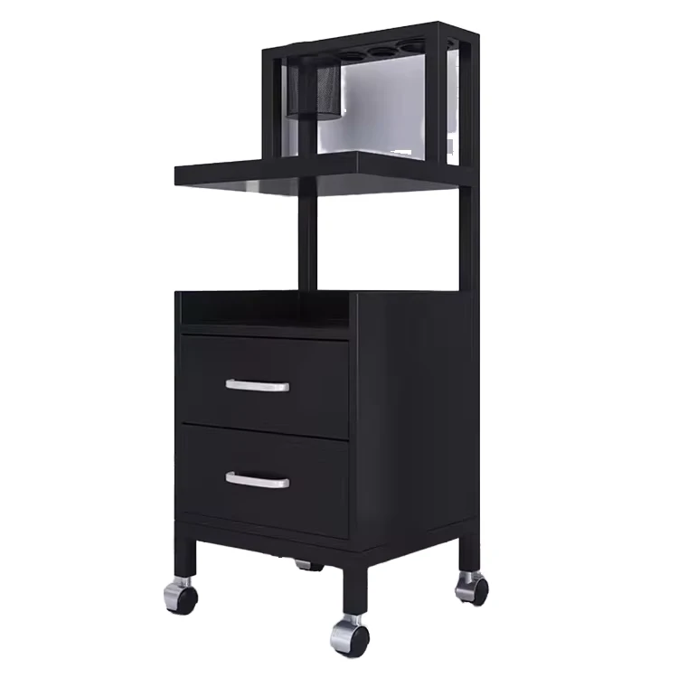 Barber Tool Trolley with Wooden Drawer for Hair Stylist Salon Furniture for Hair Kitchen Hotel Hospital Plastic Made
