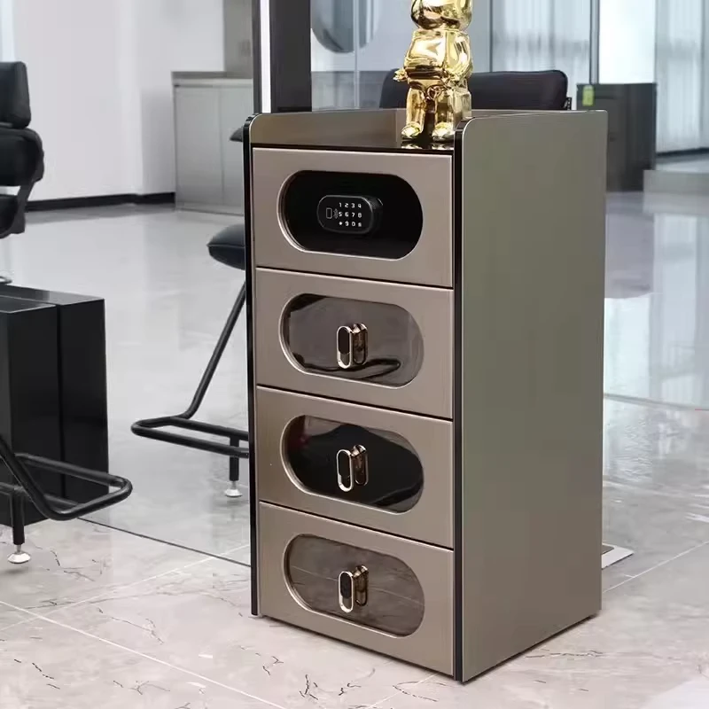 Barbershop Hairdressing Salon Special Tool Cabinet Tool Car Hairdressing Cart Hairdressing Smart Combination Lock Cabinet