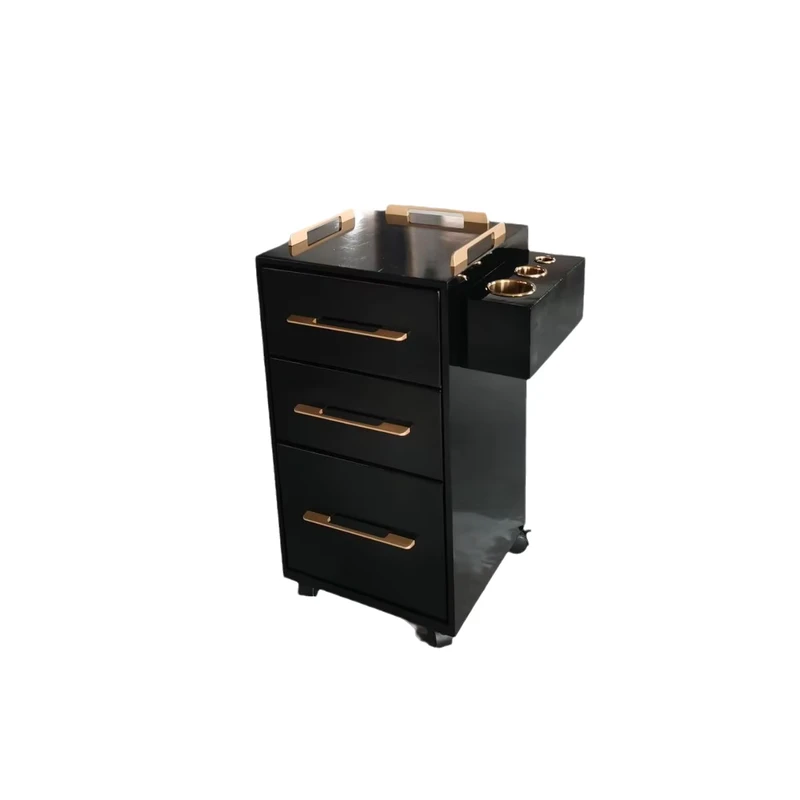 Barbershop Special Modern Hair Salon Solid Wood Tool Cart Beauty Salon Trolley Cart Storage Cabinet