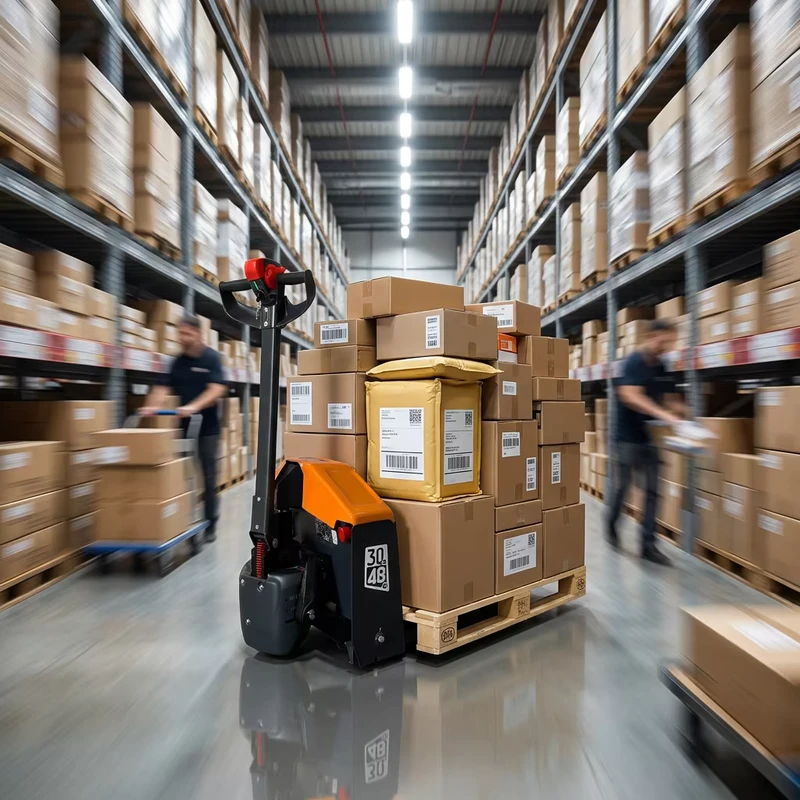 Battery Operated Pallet Truck 2 Ton Lead Acid Powered Pallet Jack With CE Certification