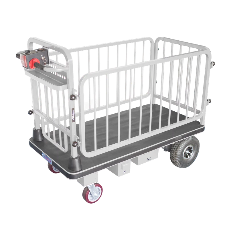 Battery Powered Foldable Construction Trolley with Electric Hand Pulled Cart Heavy Duty Stainless Steel Wheels OEM Customizable
