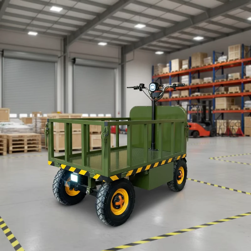 Battery Powered Heavy Duty Metal Four Wheel Platform Transport Trolley Carts 1000kg Load Capacity OEM Available Selling Well US