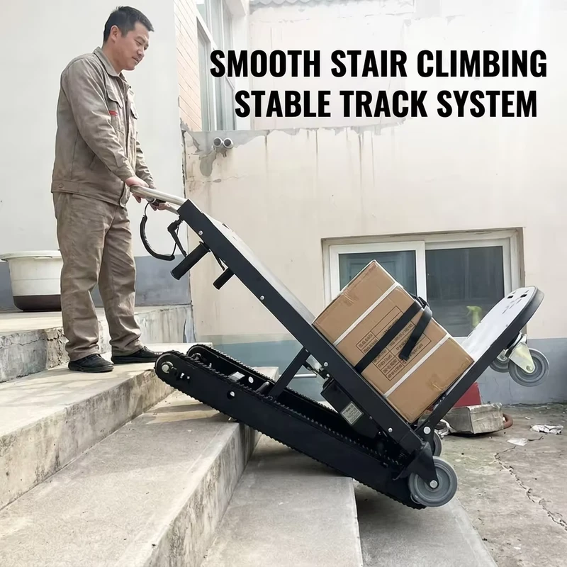 Battery Powered Stair Climbing Hand Truck Crawler Trolley for Fridge Safe and Heavy Cargo Handling
