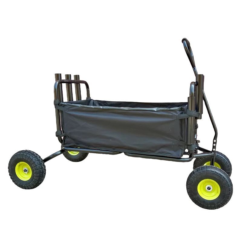 Beach Carts with Big Wheels for Sand Heavy Duty Metal Wagons Hand Folding Fishing Cart Trolleys