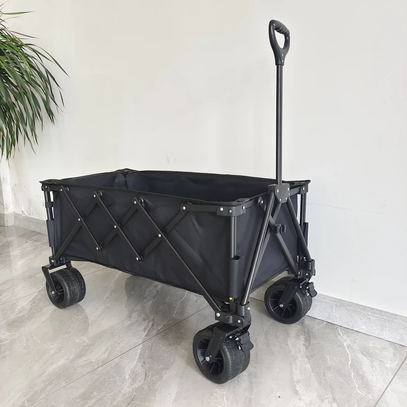 Beach Wagon Collapsible Outdoor Camping Cart Multi Purpose Folding Wagon Stroller Park Picnic Equipment