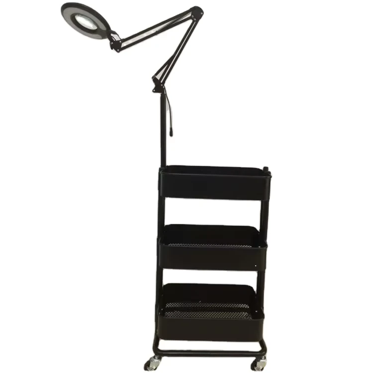 Beauty Equipments Rolling Cart Salon Cart Trolley Salon Drawer Trolley Beauty Salon Trolley With 24W Light