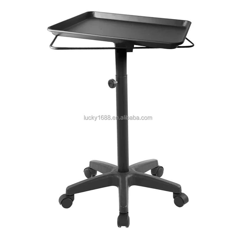 Beauty Furniture Black Hairdressing Cart Salon Trolley Tray with Rolling Wheel
