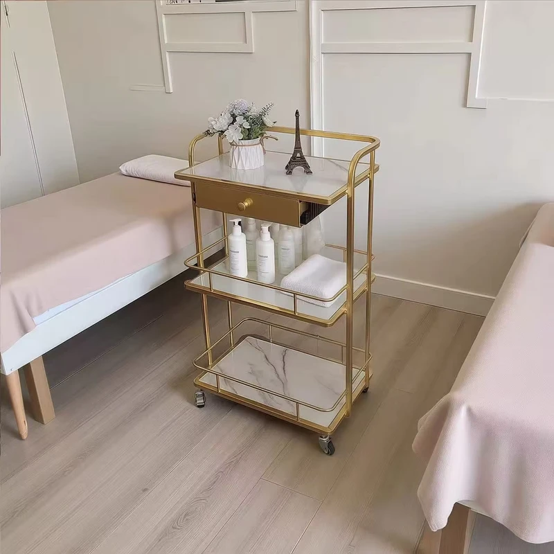 Beauty Instrument Trolley with Drawers a Small Mobile Tool Cart with Storage Rack Designed for Beauty Salons