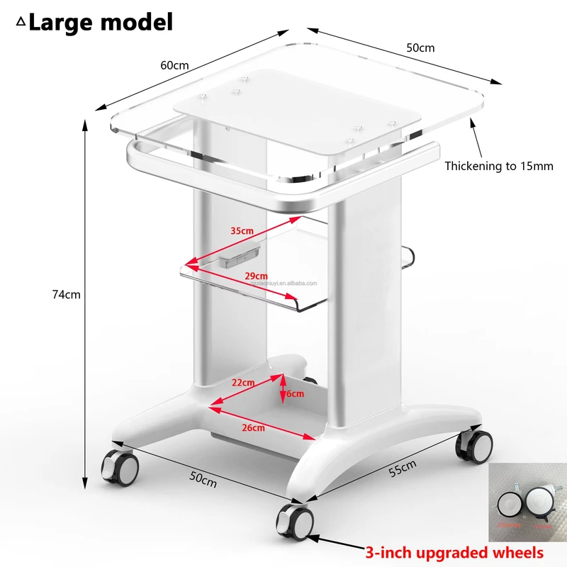 Beauty Salon Equipment Trolley Bubble Carts Skin Machine Trolley Cart Diode IPL ND Yag Laser Machine Trolley Cart Table