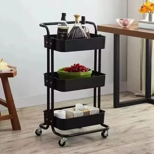 Beauty Salon Rack Bathroom Trolley Mobile Simple Drawing Room Kitchen Finishing Shelf Living Room Storage Trolley