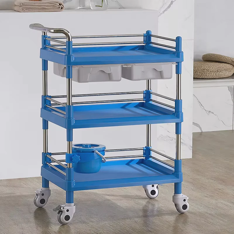 Beauty Salon Spa ABS Multi functional Shelving Trolley with 2-3 Layers and Luxury Silent Casters