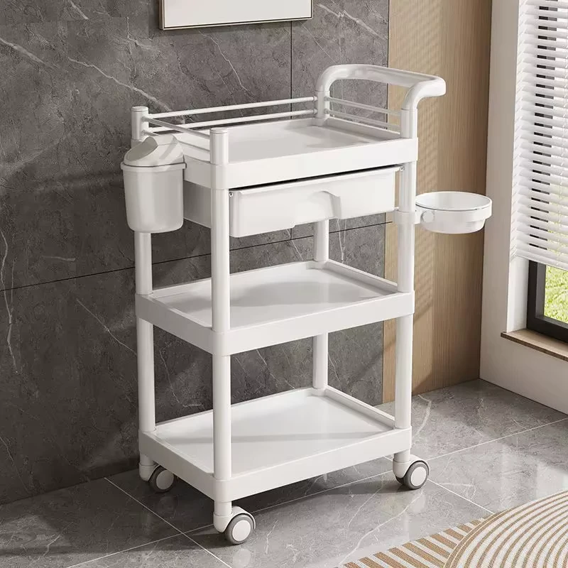 Beauty Salon Special ABS Trolley Drawer Baskets Rack Mobile Salon Cart for Hair Salon Spa Modern Design 360 degree Rotation