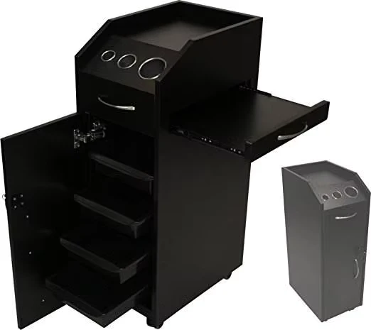 Beauty Salon Trolley Black Modern Beauty Trolley Hairdressing Cart Hairdressing matrix Hair Salon Trolley