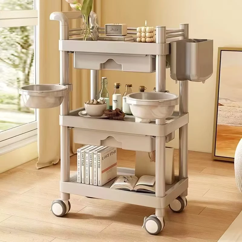 Beauty Salon Trolley Floor Multifunction Hairdresser Beauty Studio Cart