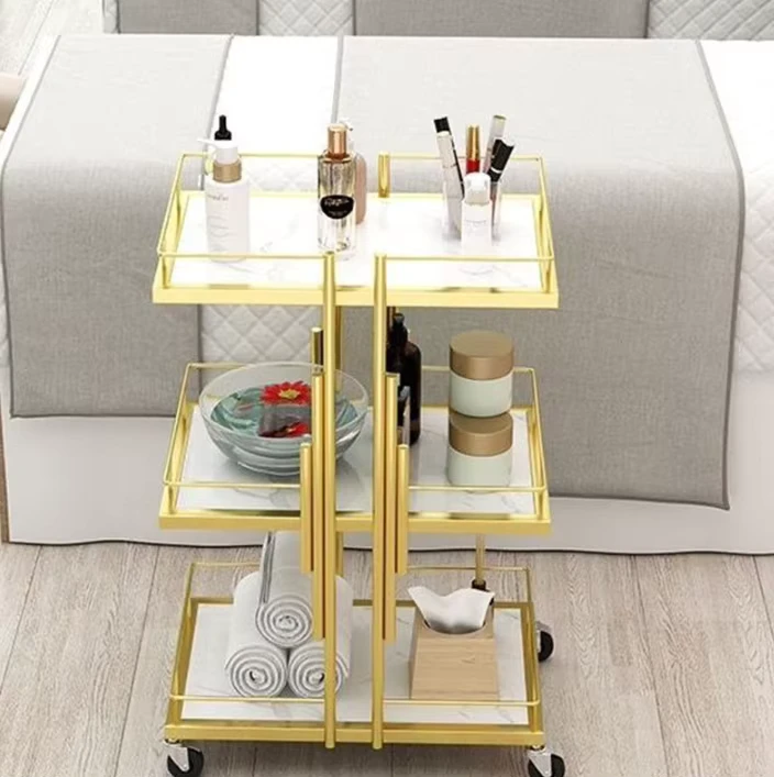 Beauty Salon Trolley for Manicure Eyelash Extension and Tattoo Accessories Storage Rack for Instruments Mobile Tool Cart