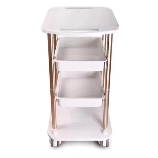 Beauty Tool Salon Trolley Cart with Aluminium Salon Equipment Manicure Shelves