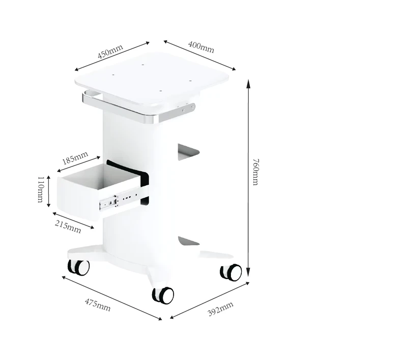 Beauty Trolley Salon Rolling Cart Foldable Plastic Salon Trolley with Drawer Storage for Spa and Salon