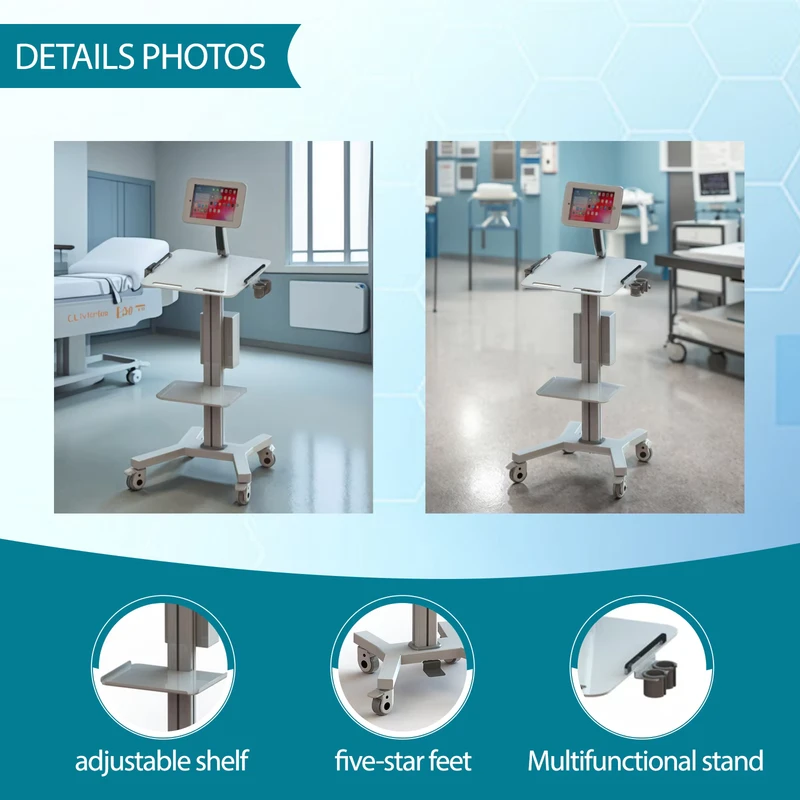 Beauty iPad Trolley Height adjustable Design Price Aluminum Basket Trolley Medical Beauty Salon Furniture High Quality