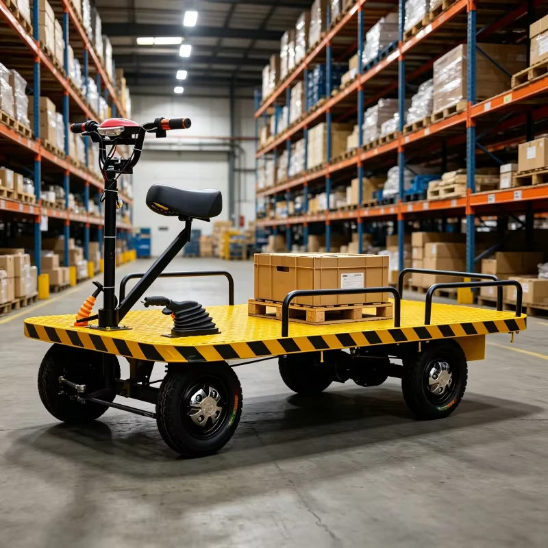 Best Warehouse Battery Power Electric Trolley Flat Carts Max Loading 300kg Cargo Brick Farm Truck Mini Cart