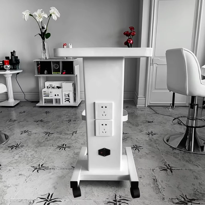 Bestselling Beauty Equipment Cart Small Push Cart with Plastic Auxiliary Base Salon Auxiliary Cart with Built-in Socket