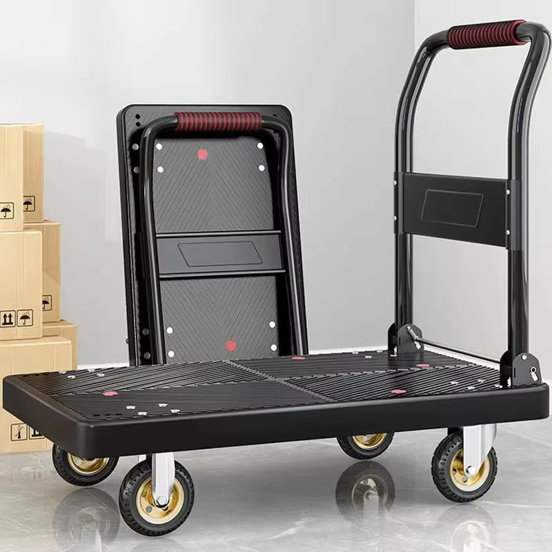 Bestselling Foldable Flatbed Hand pulled Trolley Courier Trailer pulling Home pickup Tool Platform Trolley
