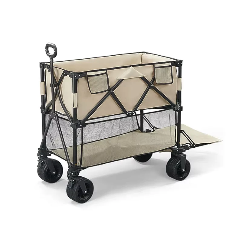 Big Wheel Beach Folding Wagon Collapsible Sand Trolley for Outdoor Camping Fishing