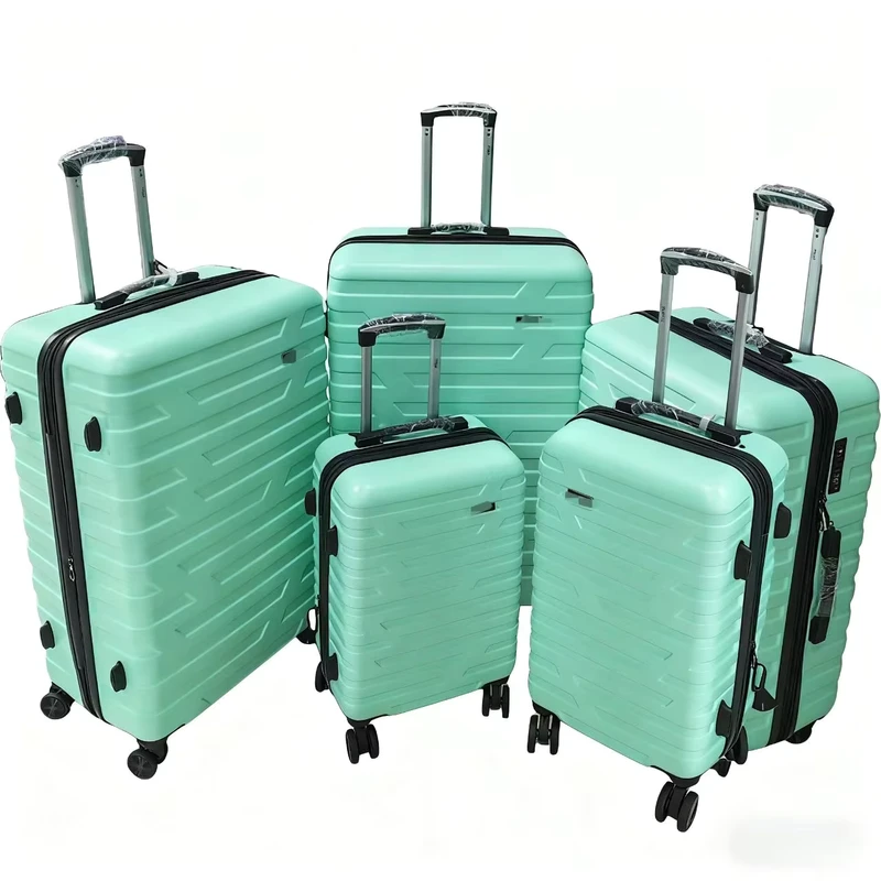 Black ABS Trolley Luggage Set of Four Wear Resistant Smooth Universal Wheels