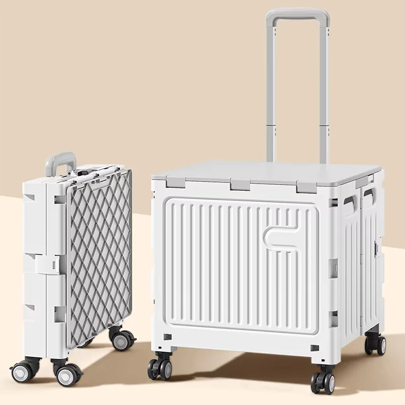 Black Grey Green Collapsible Shopping Foldable Storage Cart Trolley 4 Wheel Easy Carry Fold Perfect Carts Market Picnic Shopping