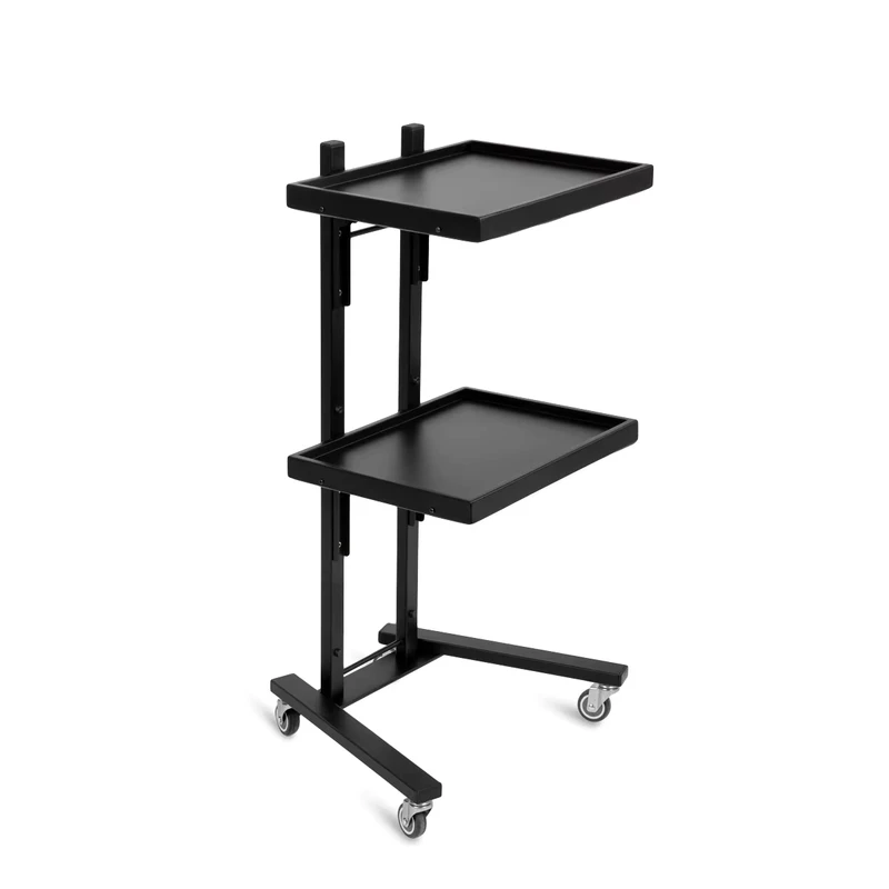 Black Hair Salon Stainless Steel Rolling Trolley Dressing Cart