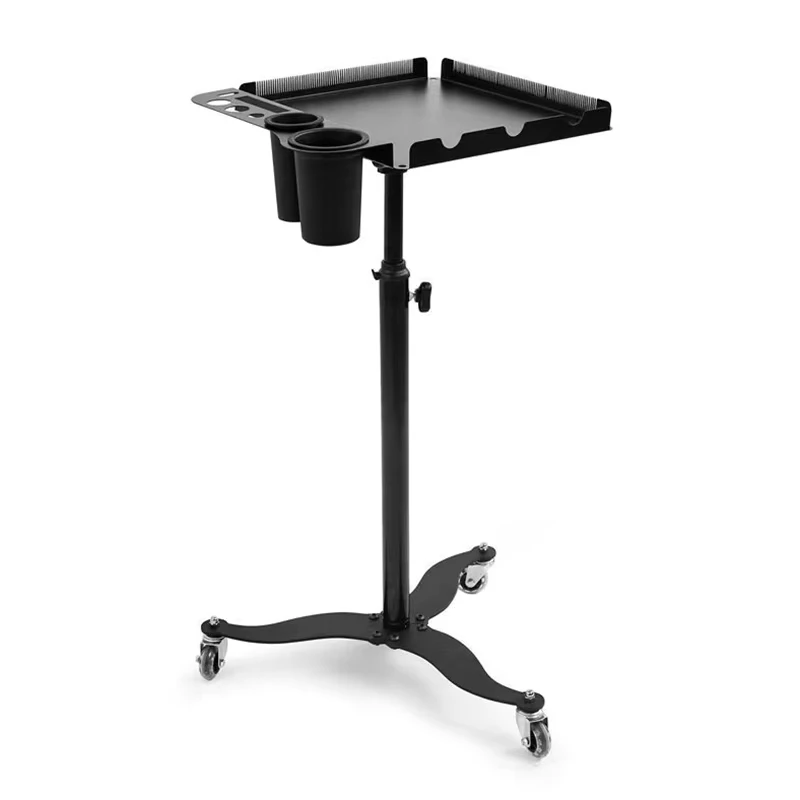 Black Modern Beauty Salon Hair Extension Stand Display Tray Trolley Cart Hairdressers Stylists Plastic Bathroom
