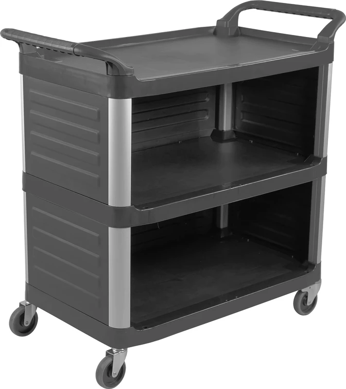 Black Plastic Service Cart Utility Cart Transport Cart