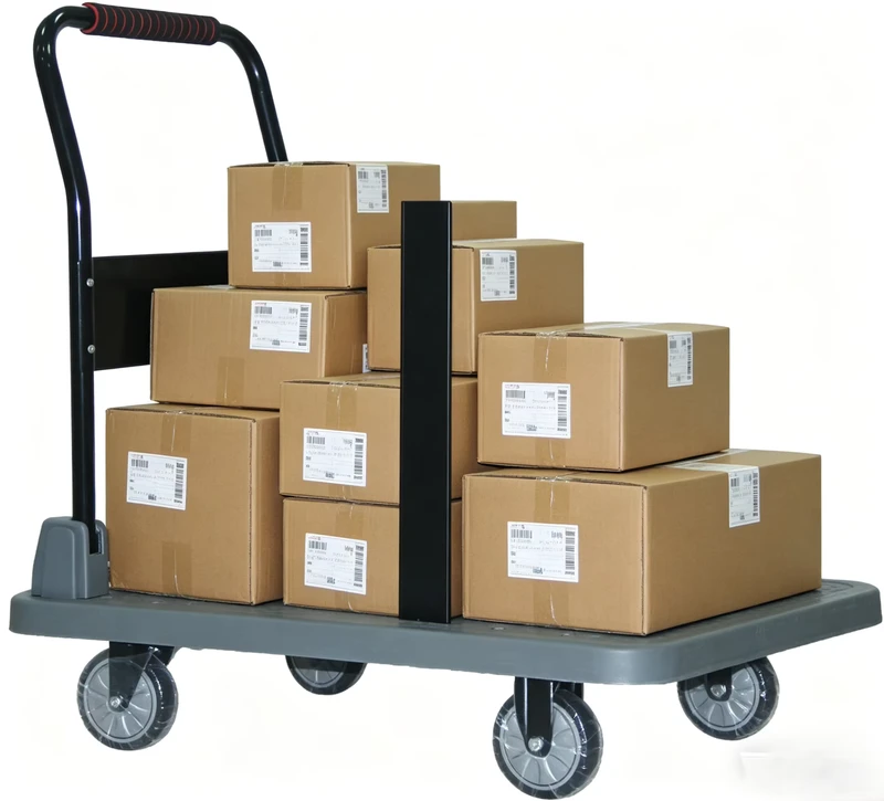 Blow Molded Foldable Platform Hand Truck Heavy Duty Plastic Trolley with Anti Slip Base Silent Wheels for Warehouse Moving