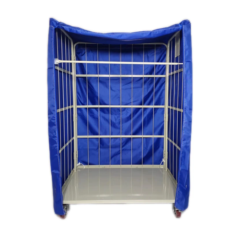 Blue Laundry Hospital Trolley Roll Cage Outer Linen Bag Cover for Cargo & Storage Equipment